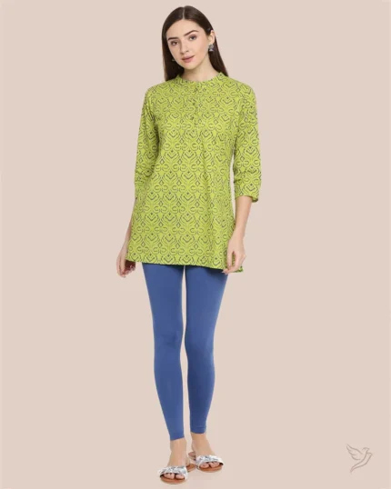 Ankle Length Leggings with Pocket - Ink Blue